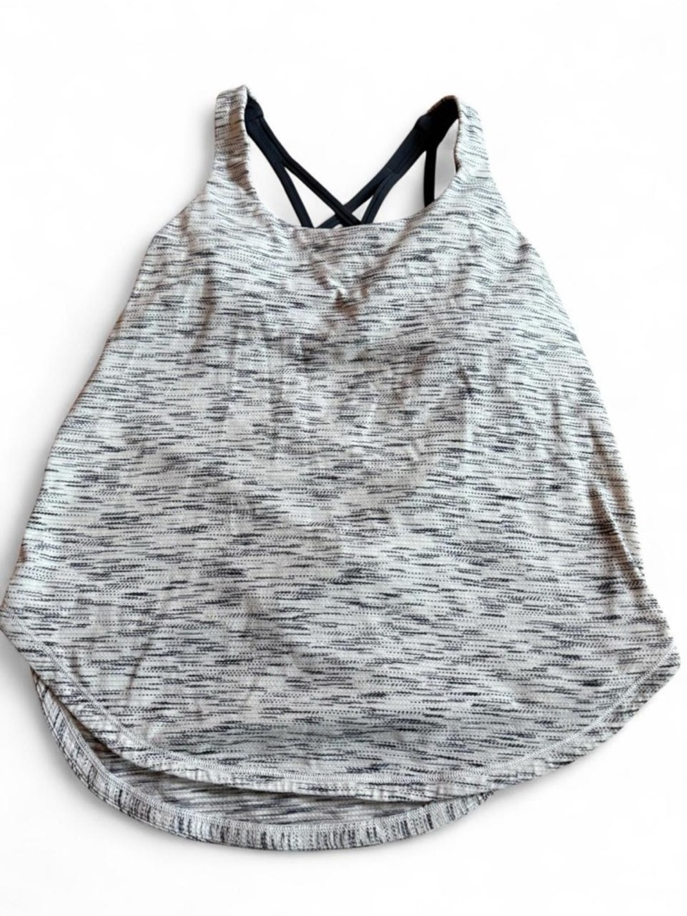 Lululemon Built In Bra Tank Top Size 4 Gray Black Strappy Back